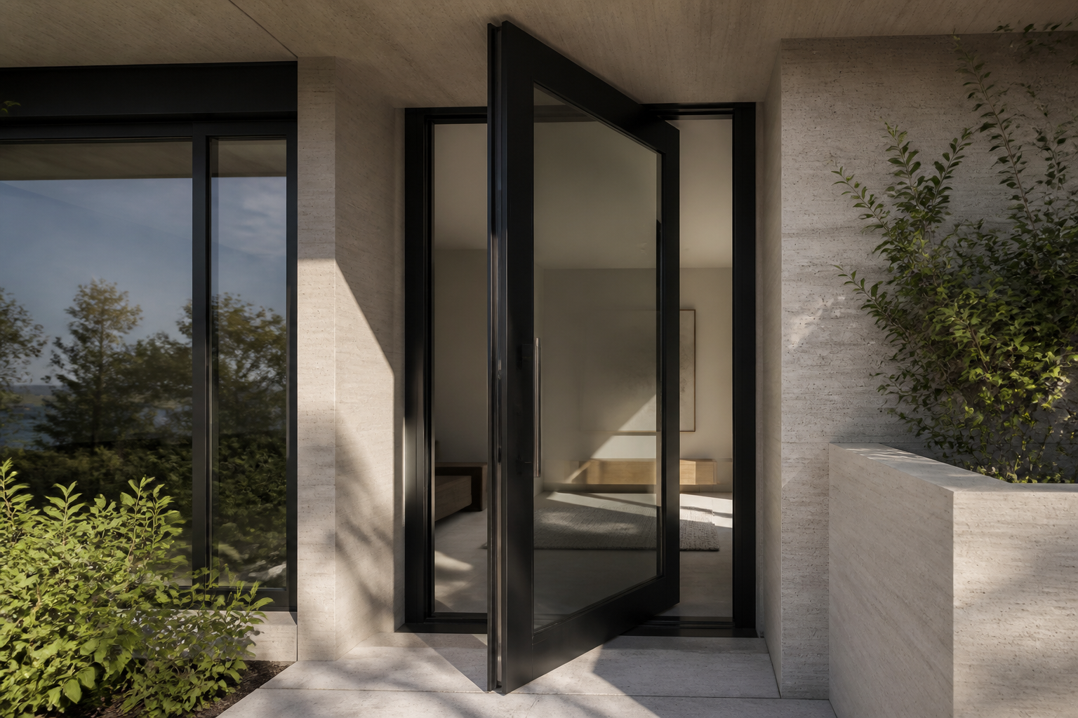 VLX 100 Pivot Door in Hialeah, FL | TruePane Windows & Doors - detail 2